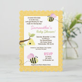 のまわりにピンクウィングダイカットベビーシャワー招待状 招待状 (スタンド正面)