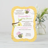 のまわりにピンクガール赤ちゃんシャワー招待状 招待状 (スタンド正面)