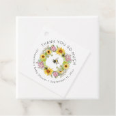 のまわりにフローラひまわりアジサイ赤ちゃんシャワー フェイバータグ (インサイチュ)