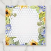 のまわりにフローラひまわり葉青ベビーシャワー フェイバータグ (裏面)