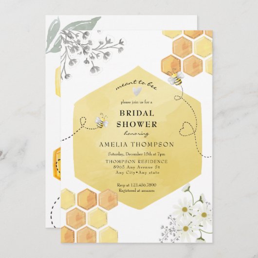 のまわりにフローラブライダルシャワー 招待状 (正面/裏面)