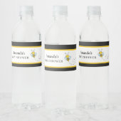 のまわりにブラックと金ゴールドベビーシャワー ペットボトルラベル (ボトル)