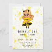 のまわりにプレティーンガールバースデーパーティー 招待状 (正面)