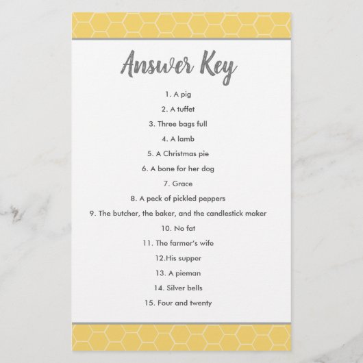 のまわりにベビーシャワー子供部屋韻クイズ (裏面)