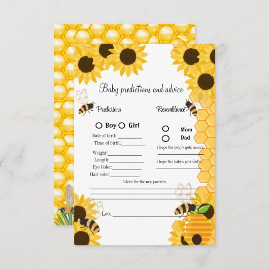 のまわりにベビー予測赤ちゃんシャワーゲームカード 招待状 (正面/裏面)