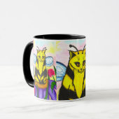 のまわりに妖精猫のファンタジーの芸術のマグ マグカップ (正面左)