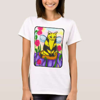 のまわりに妖精猫のファンタジーの芸術のワイシャツ Tシャツ