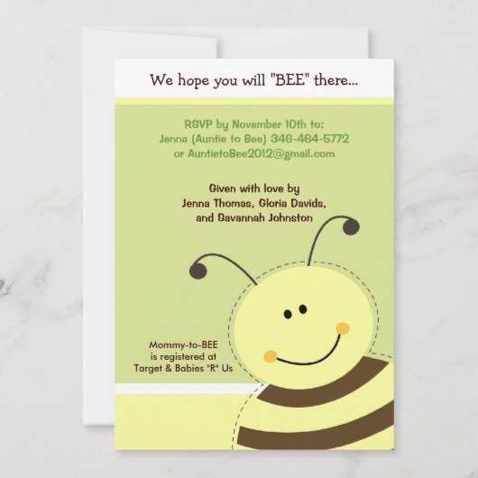 のまわりに性別が赤ちゃんシャワー招待状を5時間365日 招待状 (裏面)