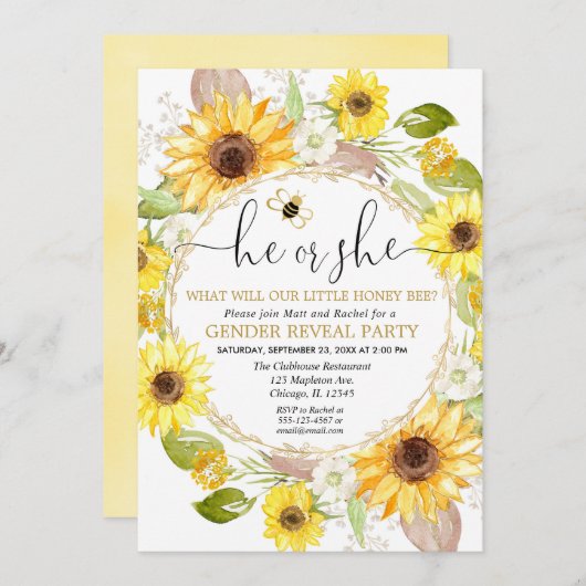 のまわりに性別による招待 招待状 (正面/裏面)