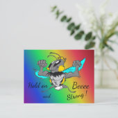 のまわりに文字'Hold on' Rainbowはがき ポストカード (スタンド正面)