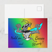 のまわりに文字'Hold on' Rainbowはがき ポストカード (正面/裏面)