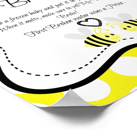 のまわりに水が壊れた！赤ちゃんシャワーゲーム ポスター (角)