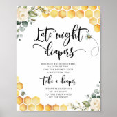 のまわりに深夜おむつ赤ちゃんシャワーポスター ポスター (正面)