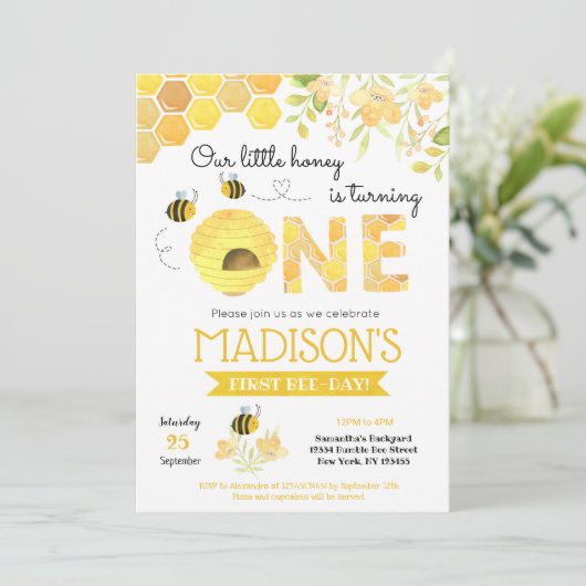 のまわりに第1誕生日パーティの招待状 招待状 (スタンド正面)