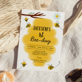 のまわりに誕生日パーティーへの招待 | 1st Bee Day 招待状