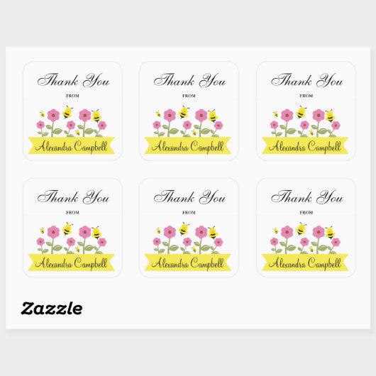 のまわりに赤ちゃんシャワーありがとうシール スクエアシール (シート)