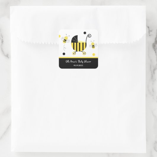 のまわりに赤ちゃんシャワー好きシール付きラベル スクエアシール (バッグ)