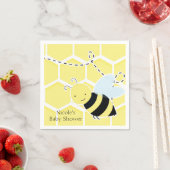 のまわりに赤ちゃんモダンシャワーイエロー&ブラック スタンダードカクテルナプキン (インサイチュ)