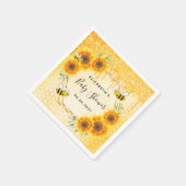 のまわりに金ゴールドグリッターひまわり赤ちゃんシャワー スタンダードカクテルナプキン (角)