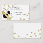 のまわりに金ゴールド紙吹雪ベビーシャワーレジストリ エンクロージャーカード (正面/裏面)