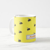 のまわりに黄パーソナライズされた名 コーヒーマグカップ (正面左)