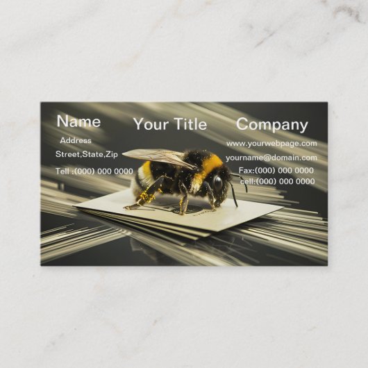 のまわりに(昆虫)マルハナバチが目立つ 名刺 (正面)