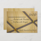 のまわりにRSVPの招待状 出欠カード (正面/裏面)