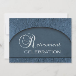 のみで削られた石造りの青い企業幹部の退職 招待状