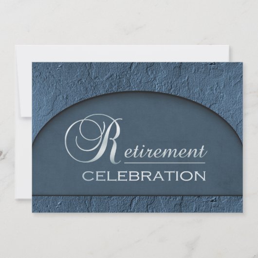 のみで削られた石造りの青い企業幹部の退職 招待状 (正面)