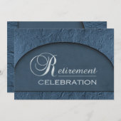 のみで削られた石造りの青い企業幹部の退職 招待状 (正面/裏面)