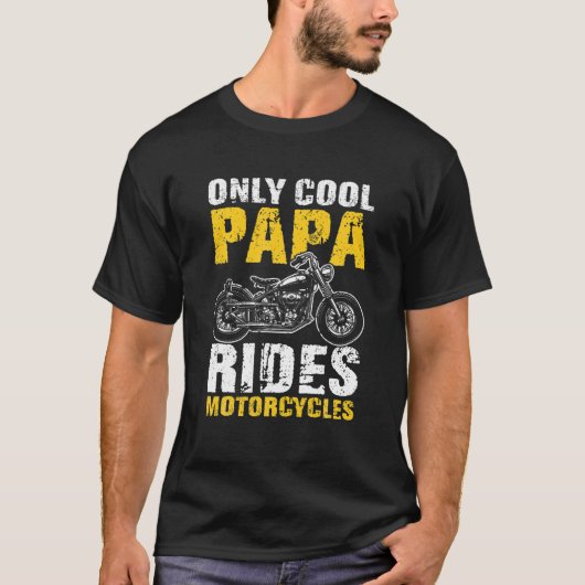 のみの素晴らしパパライド二輪車おもしろい車 Tシャツ (正面)