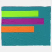 のみの色ストライプの春 – 緑の梅オレンジ フリースブランケット (正面(横))