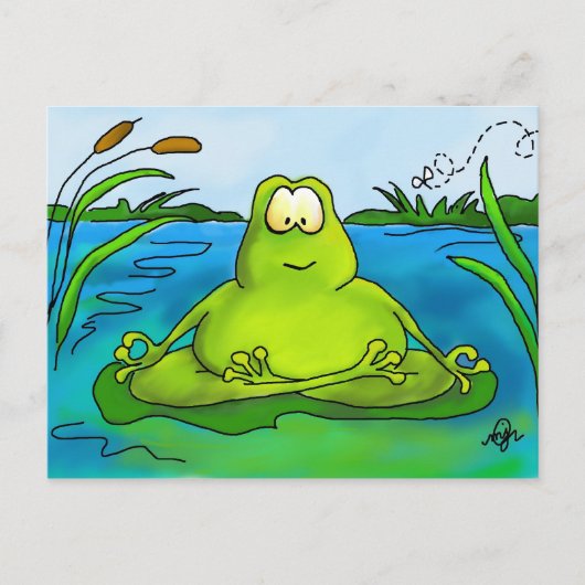 のめい想カエルプリントはがき ポストカード (正面)