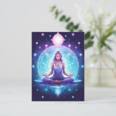 のめい想ヨガガガールクリスタルアメジストロータス ポストカード (スタンド正面)