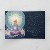 のめい想ヨガガガールクリスタルブルーパープル誕生日 カード (内部)