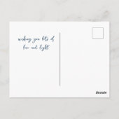 のめい想ヨガガール、クリスタルドリームブルー金ゴールド ポストカード (裏面)