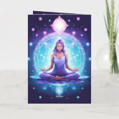 のめい想ヨガクリスタルアメジストロータス誕生日 カード (裏面)