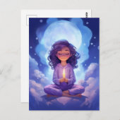 のめい想ヨガシアルクラウド赤面ピンクブルー ポストカード (正面/裏面)