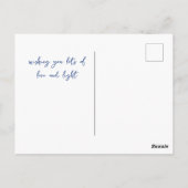 のめい想ヨガシアルクラウド赤面ピンクブルー ポストカード (裏面)