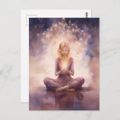 のめい想ヨガシアルクラウド赤面ピンクブルー ポストカード (正面/裏面)