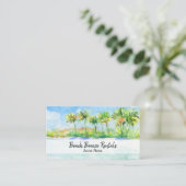 *~*のやし海の芸術のビーチの特性のレンタル 名刺 (スタンド正面)