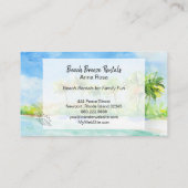 *~*のやし海の芸術のビーチの特性のレンタル 名刺 (裏面)