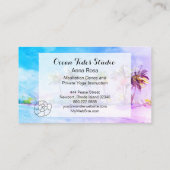 *~*のやし海の貝殻のビーチのプランナー旅行 名刺 (裏面)