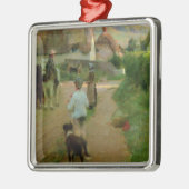 のらくら者1888年(キャンバスの油) メタルオーナメント (左)