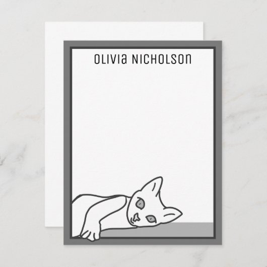 のらねこぐるみ ワンポイント カスタマイズ ノートカード (正面/裏面)