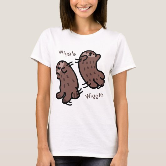 のらねこみたいに動くラッコの赤ちゃん Tシャツ (正面)