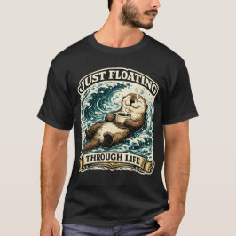 のんきに生きる ラッコ Tシャツ