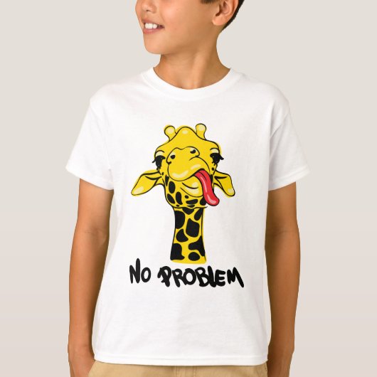 のんびなキリン: No PROBLEM アティチュード Tシャツ (正面)