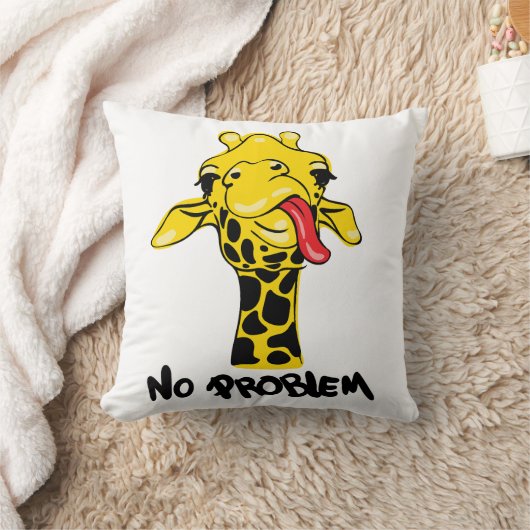 のんびゃなキリン: No PROBLEM アティチュード クッション (ブランケット)