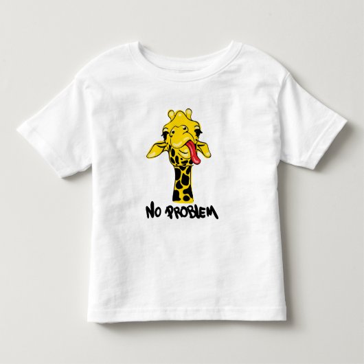 のんびやかなキリン: No PROBLEM アティテュード トドラーTシャツ (正面)